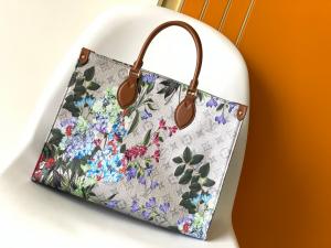 Quality OnTheGo MM Mini Sling Bag Branded M81724 Floral Pattern Silver Coated Canvas for sale