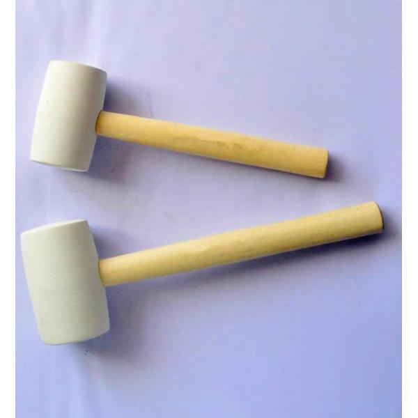 White Color Rubber Hammer with Wooden Handle RHA-1 in hand tools, tools.