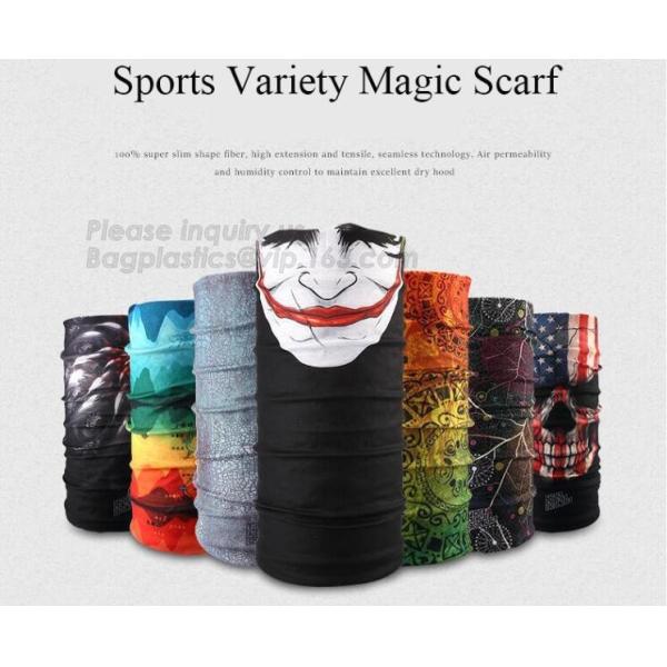 custom made digital sublimation polyester colorfast printed bandana,custom headwear printed seamless neck tube polyester