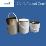 3 Liter / 5 Liter Paint Tin Cans Round Metal Tin Can For Chemical Coating