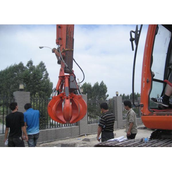 5 Cylinders Excavator Grapple , Hydraulic Orange Peel Grapple