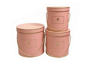 Quality Round Paper Florist Hat Boxes , Luxury Cylindrical Flower Packaging Boxes for sale