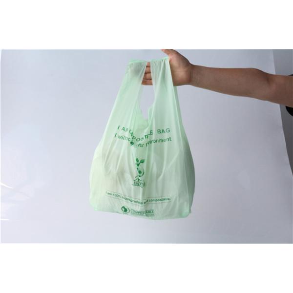 Customized eco friendly compostable PLA organic plastic cornstarch biodegradable T-shirt shopping bag