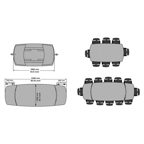 Contemporary Extended Dining Room Table