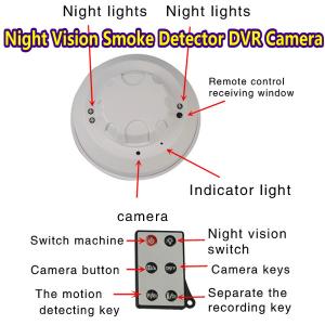 Remote Control Smoke Detector Covert Hidden Spy DVR Camera W/ Night Vision+Motion Detect