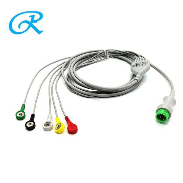 Compatible Nihon Kohden 5 Lead ECG Cable With 12 Pin Input Connector