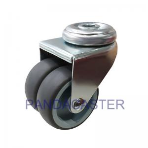 Quality Gray TPR Light Duty Casters Double Wheel Swivel Bolt Hole Caster for sale