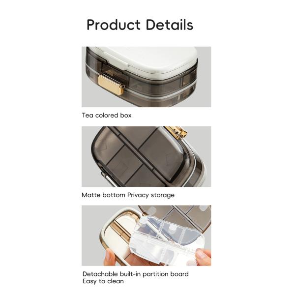 Custom Portable Plastic Mini Pocket weekly Pill Organizer portable am pm Travel Daily 7 Day Weekly transparent Pill Storage Box
