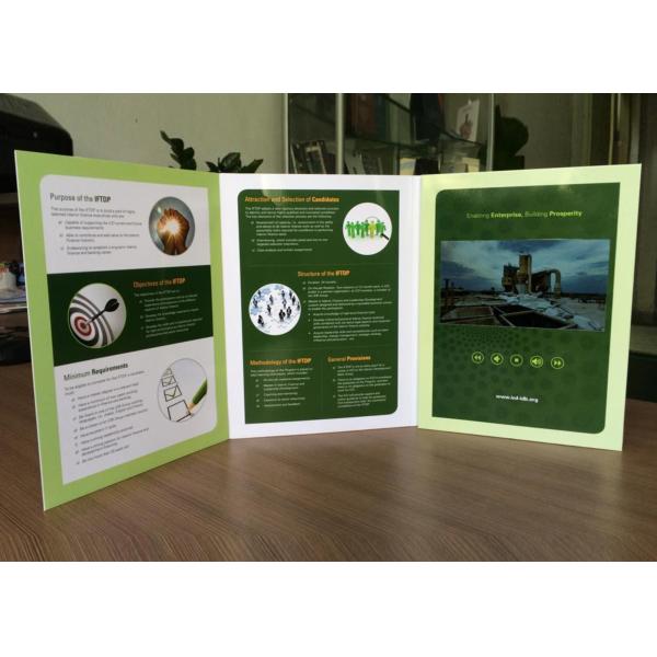 Digital Advertising Branding 7" Screen customized folded video brochure printing for promotion