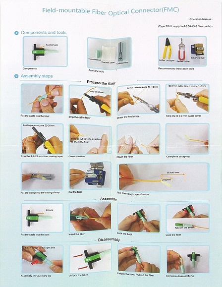 FTTH FTTX Field Installable Fiber Optic Connector SC APC Quick Connector