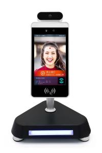 Face Capacity Dual Ai Camera 8 '' Lcd Face Recognition Device With No Contact Infrared Thermometer When Wearf Face Mask