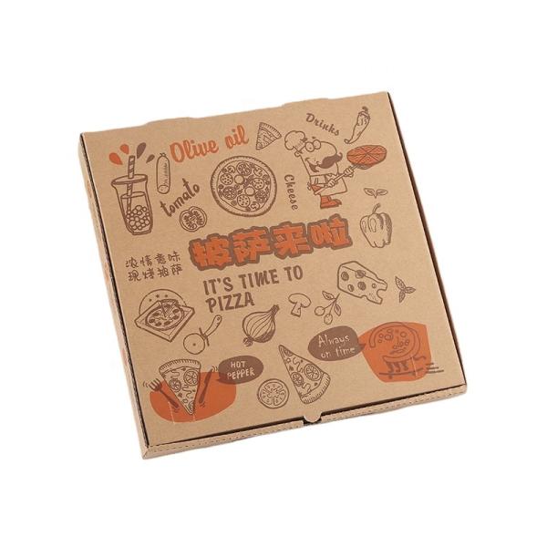 Printed Rigid Pizza Boxes Recyclable Fast Food Cartons Takeout 24 X 24