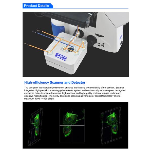 A64.1095 Opto Edu Laser Confocal Microscope Full Auto Motorized
