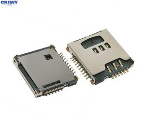 Quality Metal Flip Micro Sim Card Connector , MS / Memory Card Socket Rated Current 0.5 A for sale