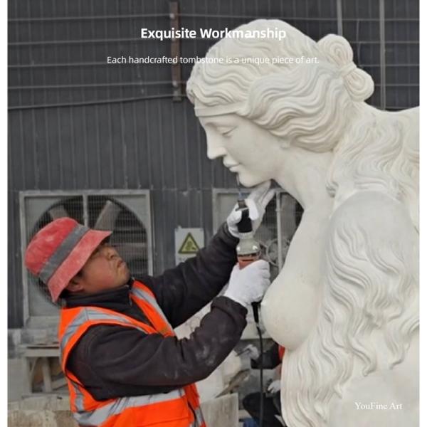 Polish Stone Garden Sculpture Outdoor Red Marble Four Season Women Statues