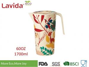 Quality Recycled Wearable Bamboo Water Jug Plastic Water Pitcher Customized Prints for sale