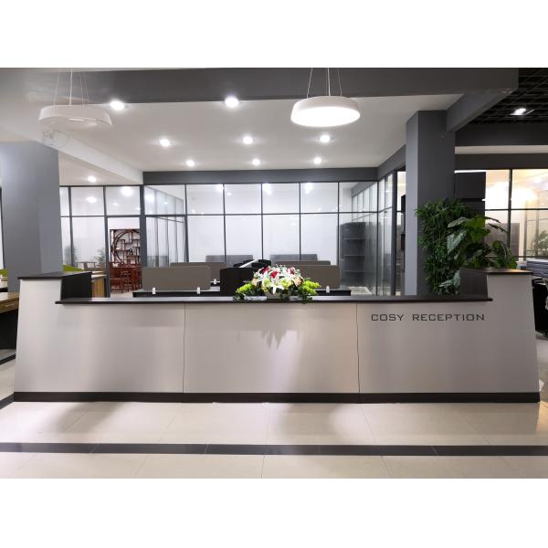Cashier Service Reception Counter Desk Rectangular Shape Long Life Time