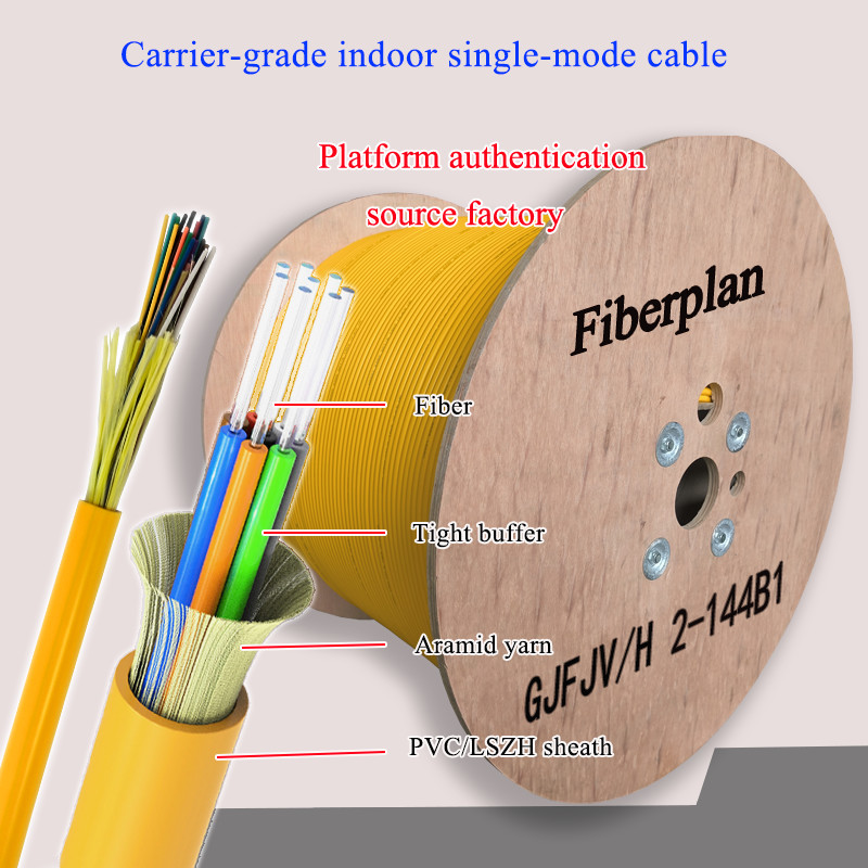 Distribution Kevlar Strengthen Tight Buffer 6 8 12 24 Core Optical Cable