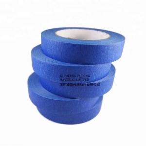 China Silicone Crepe Paper Blue Masking Adhesive Tape Heat Resisitance on sale