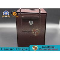 China Gambling Poker Table Metal Casino Money Drop Box With Sleeve & Locks For Poker Table Cash Holder for sale