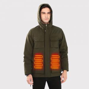 China Washable Men's Heated Body Warmers 7.4V Rechargeable Heated Jacket with 4 Heating Zones on sale