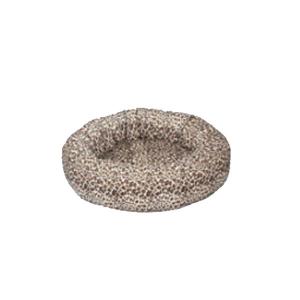 China Leopard Print Round Dog Bed , Modern Cat Bed Waterproof Non - Slip Bottom on sale
