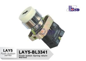 LAY5（XB2）-BL3341 white color spring return flat button push button swithes，Convex button Spring return， Marked