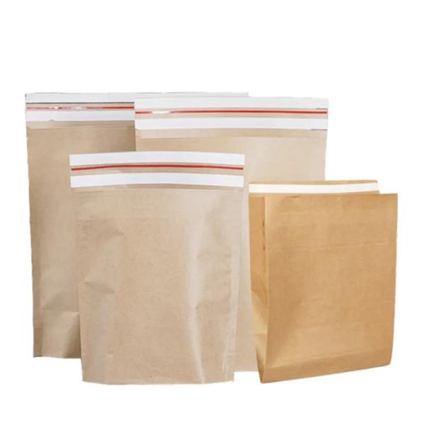 Self-Adhesive Brown Kraft Pointed Bottom Bags Durable Eco-Friendly Food-Safe Thick Recycled Material