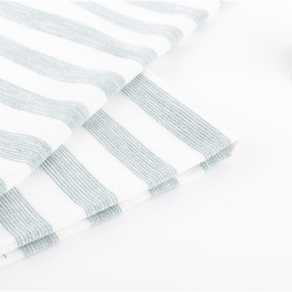 Multi Colored Striped Cotton Material , Breathable 160gsm Cotton T Shirt Fabric