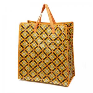 Quality 140gsm PP Woven Shopping Bag Laminated Recycled Woven Plastic Tote Bags With Zipper for sale