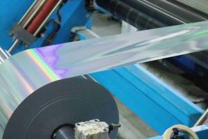 China Hot Melt Glue Self Adhesive Holographic Film Thermal Labels 25u Surface Thickness on sale