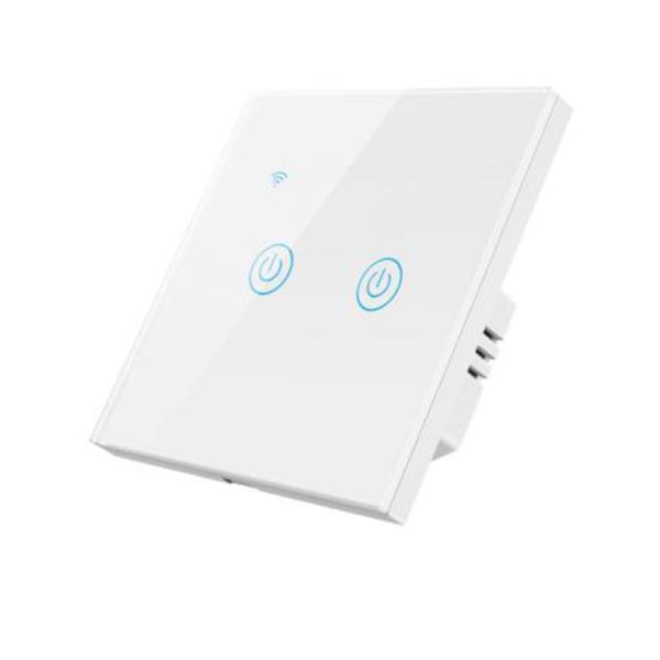 RF 433MHz Touch Screen Dimmer Switch 2 Gang Smart Light Switch Google Home