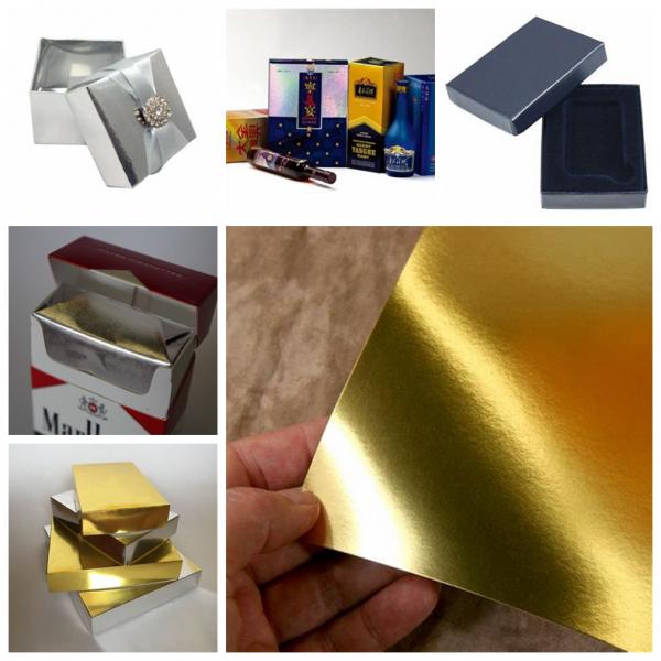 Gold and Silver PET Metalized Cardboard, Laminaied Metalized Paper Board