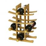 12 Bottles natural bamboo home made wine storage rack