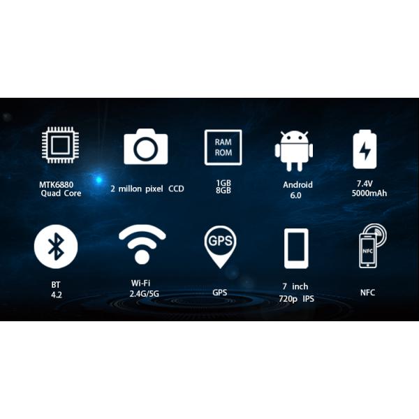 RAM 1GB All In One Handheld POS Device with 7 inch IPS HP Screen and Thermal Printer