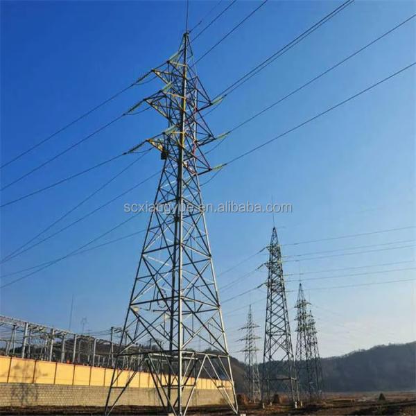Hot Sale 500KV Multi-circuit Angular Lattice Electrical Transmission Line Steel Tower