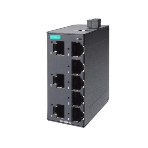 100% Original Entry-level EDS-2008-EL 8-port Unmanaged Ethernet Switches with QoS Function and Metal Housing