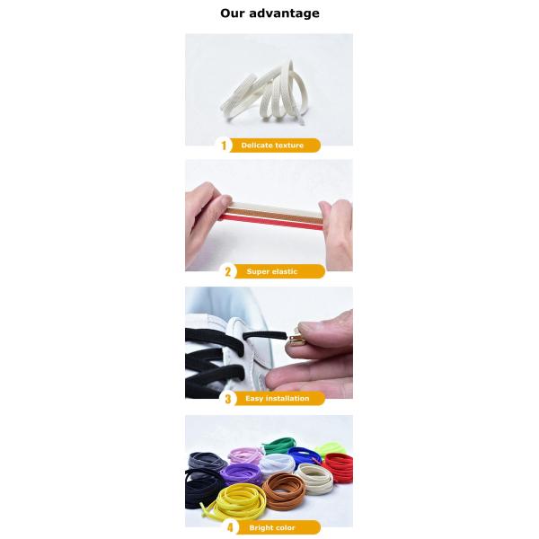 Wholesales Hot Selling No Need Tie Elastic Shoe Lace Lock No Tie Shoelace