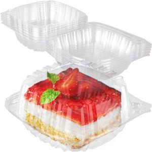 China Disposable Plastic To Go Containers With Clear Lids Fancy Hinged Top Square Clamshell Food Boxes For Take Out on sale