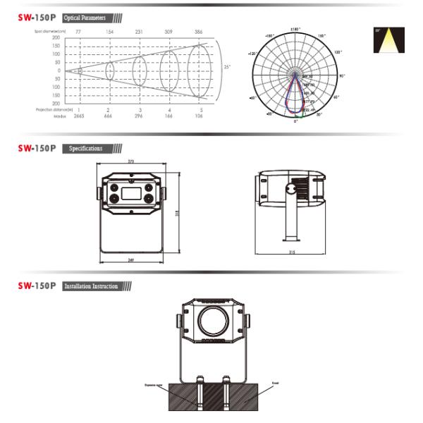 60W Custom 7+1 Outdoor Gobo Projector