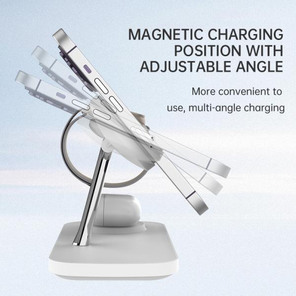 Qi 2 Adjustable Magnetic Wireless Charger Hub For Apple/Samsung Watch