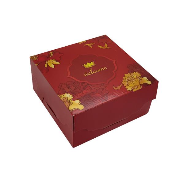 Custom Corrugated Shipping Boxes Takeaway Cake Box Recycle Semi Gloss Lamination