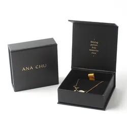 China Custom Logo Jewelry Packaging Box Luxury  Necklace Bracelet Jewelry Box With Velvet Insert on sale