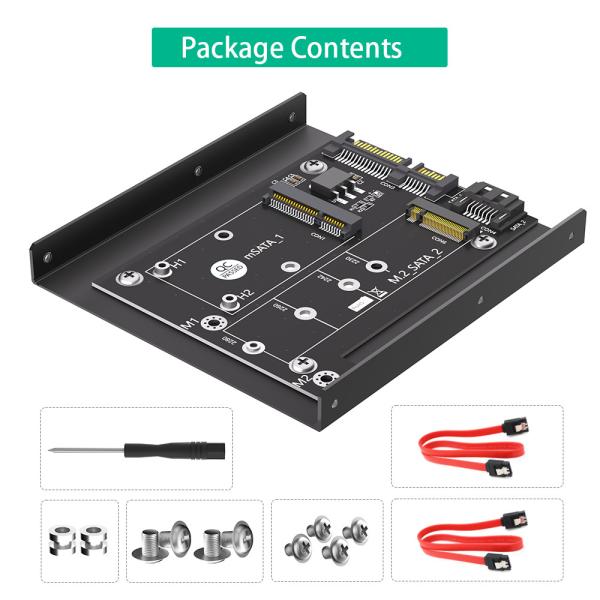 Convenient SATA 3.0 to M.2 NGFF mSATA SSD Adapter Card with 3.5" Hard Disk Bracket