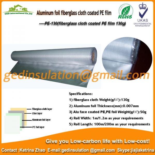 Buy Aluminum foil fiberglass cloth coated PE film for rock wool at wholesale prices