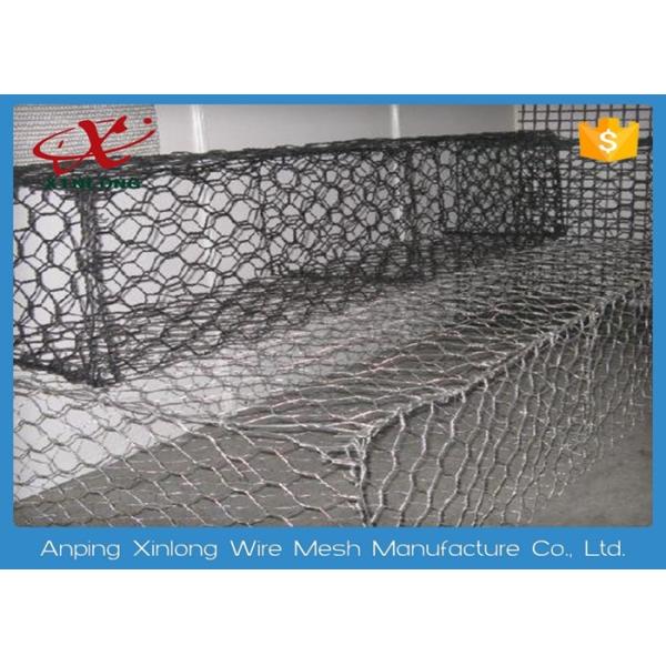 6 * 8cm Heav Duty Gabion Wire Mesh / Hexagonal Wire Cages For Rock Retaining Walls