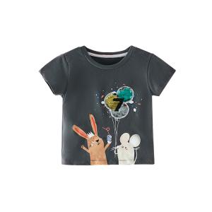 Quality 0.8M Black Round Neck T Children'S Sports Shirts Quick Dry Animal Cartoon Odm for sale