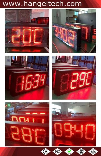 Outdoor Numeric LED Time and Temperature Clock Displays