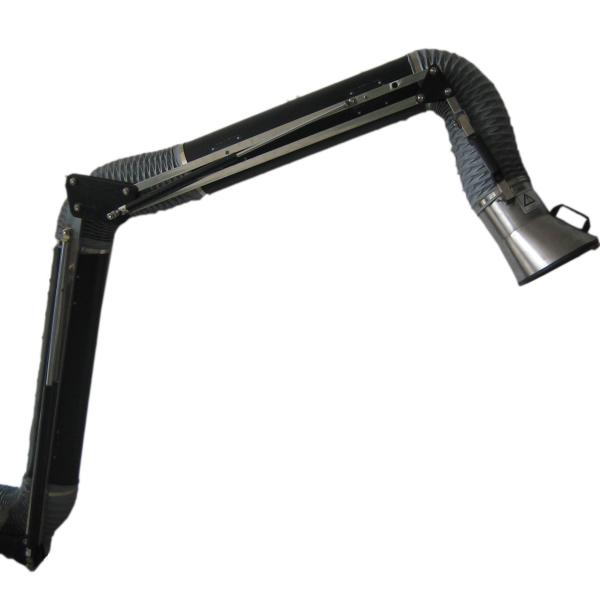 Wall mounted fume extraction arms for welding dust collection system from welding source