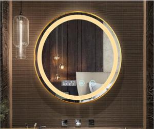 Quality Bathroom round smart bathroom mirror light aluminum alloy space aluminum led mirror lamp hotel dress and make up mirror for sale